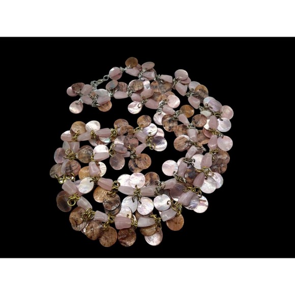 Vintage Synthetic Rose Quartz & Faux Alabaster Rounds Gold Tone Chain Accents - Picture 1 of 8